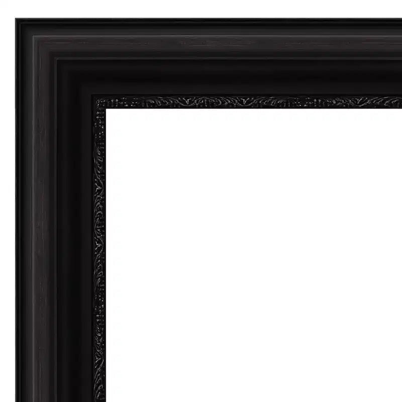 Specchio da parete o da appoggio 76 x 168 cm, senza smussatura, nero, per salotto - Amanti Art: specchio da corpo rettangolare moderno con cornice in polistirene