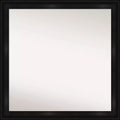 30" x 30" Non-Beveled Grand Black Narrow Wall Mirror - Amanti Art: Modern Square, Polystyrene Frame, Includes Mount Hardware