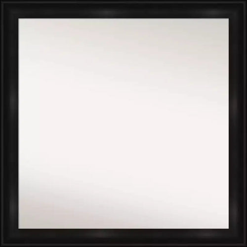 30" x 30" Non-Beveled Grand Black Narrow Wall Mirror - Amanti Art: Modern Square, Polystyrene Frame, Includes Mount Hardware