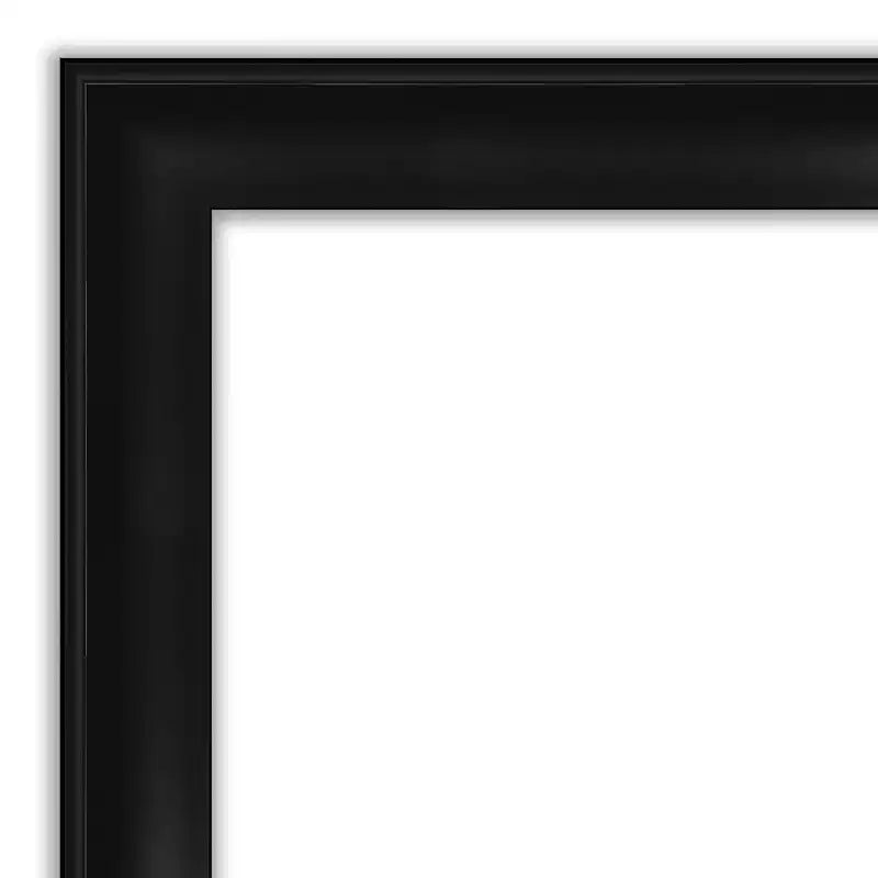 Specchio da parete stretto nero profondo 30"x30" senza smussatura - Amanti Art: Quadrato moderno, cornice in polistirene, include accessori per il montaggio