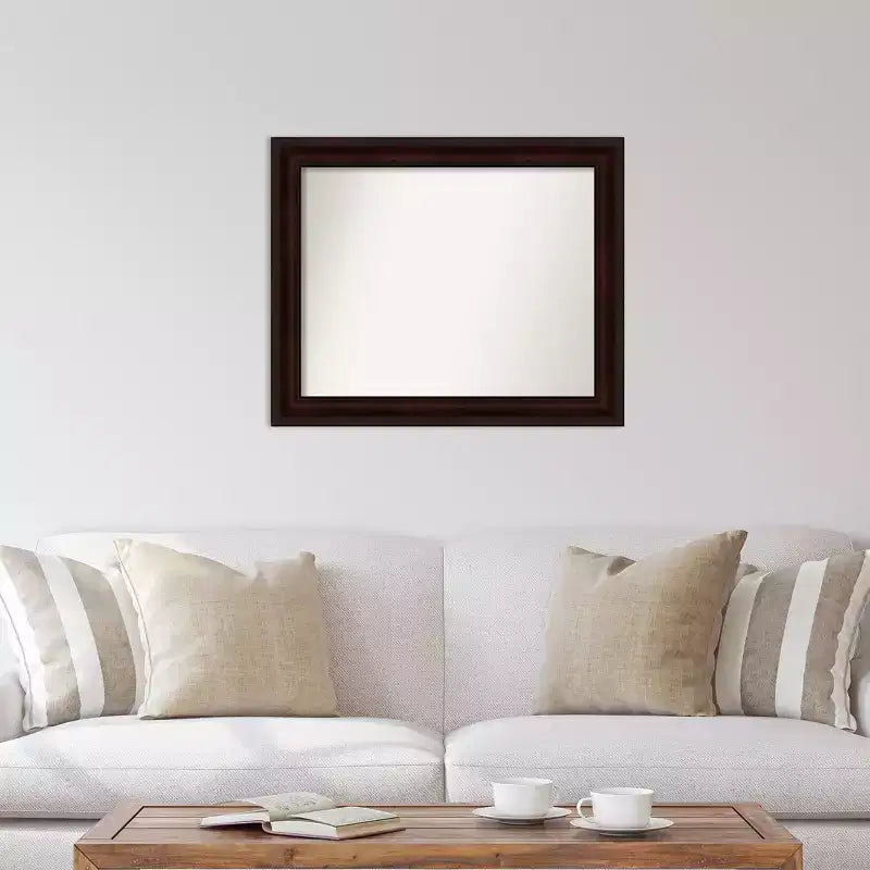Specchio da parete Amanti Art 33" x 27" non smussato marrone chicco di caffè: Stile moderno, cornice in polistirene, hardware di montaggio incluso
