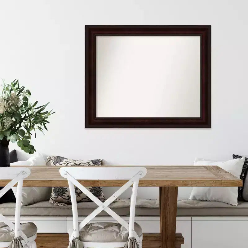 Specchio da parete Amanti Art 33" x 27" non smussato marrone chicco di caffè: Stile moderno, cornice in polistirene, hardware di montaggio incluso