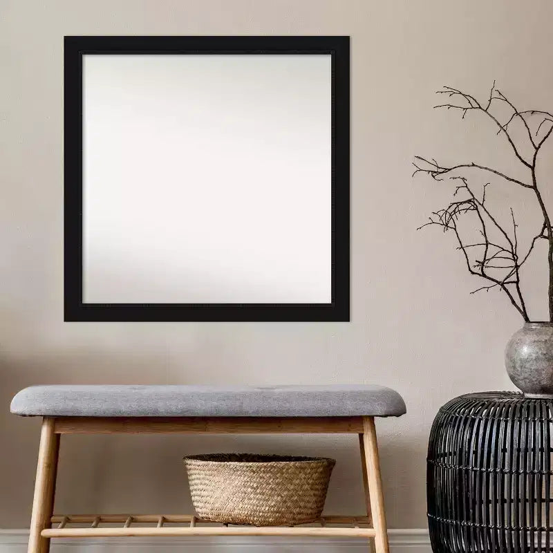 Specchio da parete nero Avon, non bisellato, 73,66 cm x 73,66 cm - Amanti Art