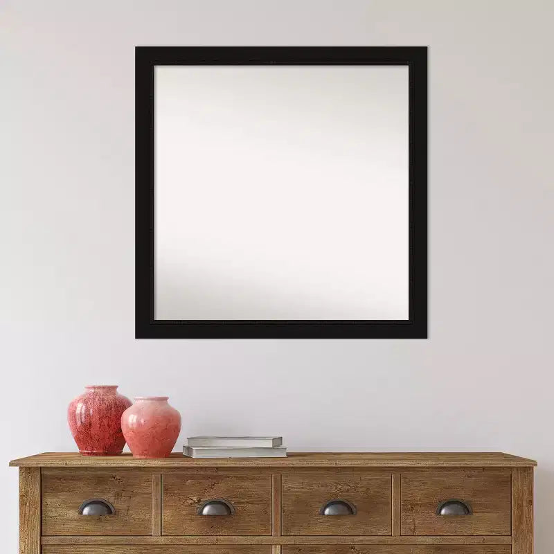Specchio da parete nero Avon, non bisellato, 73,66 cm x 73,66 cm - Amanti Art