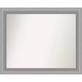 33" x 27" Non-Beveled Peak Polished Nickel Narrow Bathroom Wall Mirror - Amanti Art: Rectangle, Wall Mount, Includes Hardware
