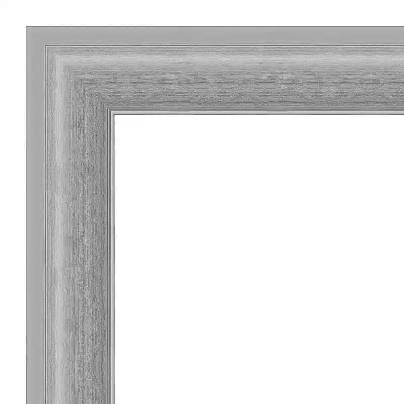 Specchio da parete stretto non smussato, finitura lucida nichelata, 33" x 27" - Amanti Art: rettangolare, montaggio a parete, hardware incluso