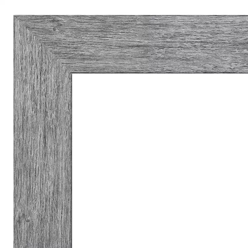 Specchio da parete rustico Amanti Art 41"x29" con cornice in corteccia grigia: Smussato, nessun assemblaggio richiesto