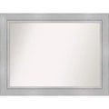 45" x 34" Non-Beveled Romano Silver Wood Bathroom Wall Mirror - Amanti Art: Modern Rectangle, Includes Mount Hardware