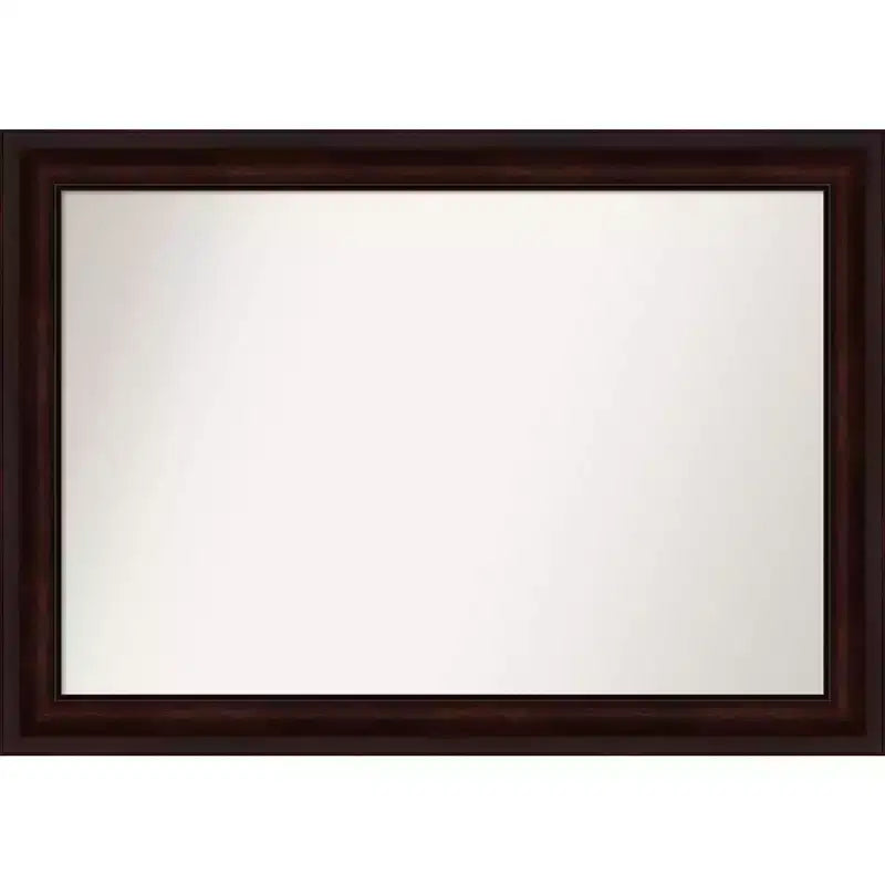 41" x 29" Non-Beveled Bathroom Wall Mirror Coffee Bean Brown - Amanti Art: Includes Mounting Hardware