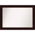41" x 29" Non-Beveled Bathroom Wall Mirror Coffee Bean Brown - Amanti Art: Includes Mounting Hardware