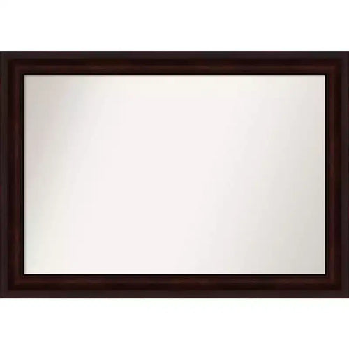 41" x 29" Non-Beveled Bathroom Wall Mirror Coffee Bean Brown - Amanti Art: Includes Mounting Hardware