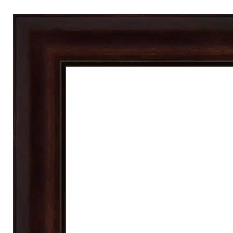 Specchio da parete per bagno non smussato da 41" x 29", marrone caffè - Amanti Art: include l'hardware per il montaggio