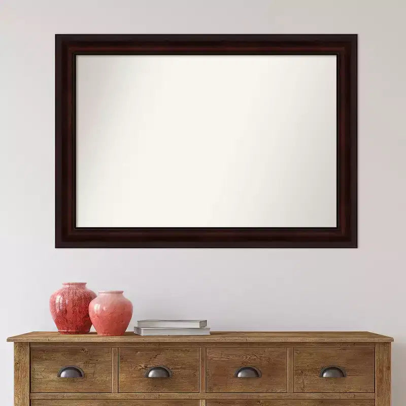 Specchio da parete per bagno non smussato da 41" x 29", marrone caffè - Amanti Art: include l'hardware per il montaggio