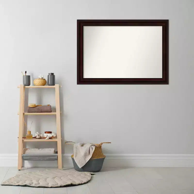 Specchio da parete per bagno non smussato da 41" x 29", marrone caffè - Amanti Art: include l'hardware per il montaggio
