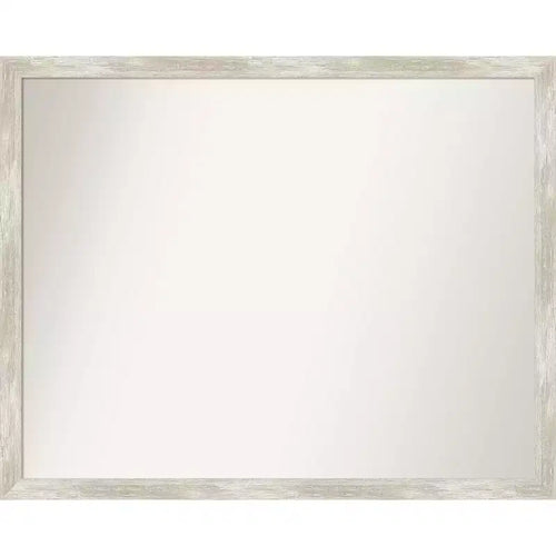 30" x 24" Non-Beveled Crackled Metallic Narrow Wall Mirror - Amanti Art: Rectangle, Polystyrene Frame, Includes Mount Hardware