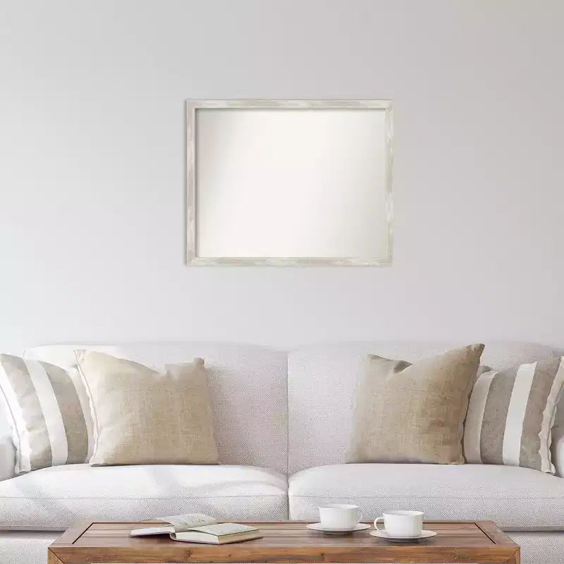 Specchio da parete stretto metallico craquelé non smussato 30" x 24" - Amanti Art: Rettangolare, Cornice in polistirolo, Include hardware di montaggio
