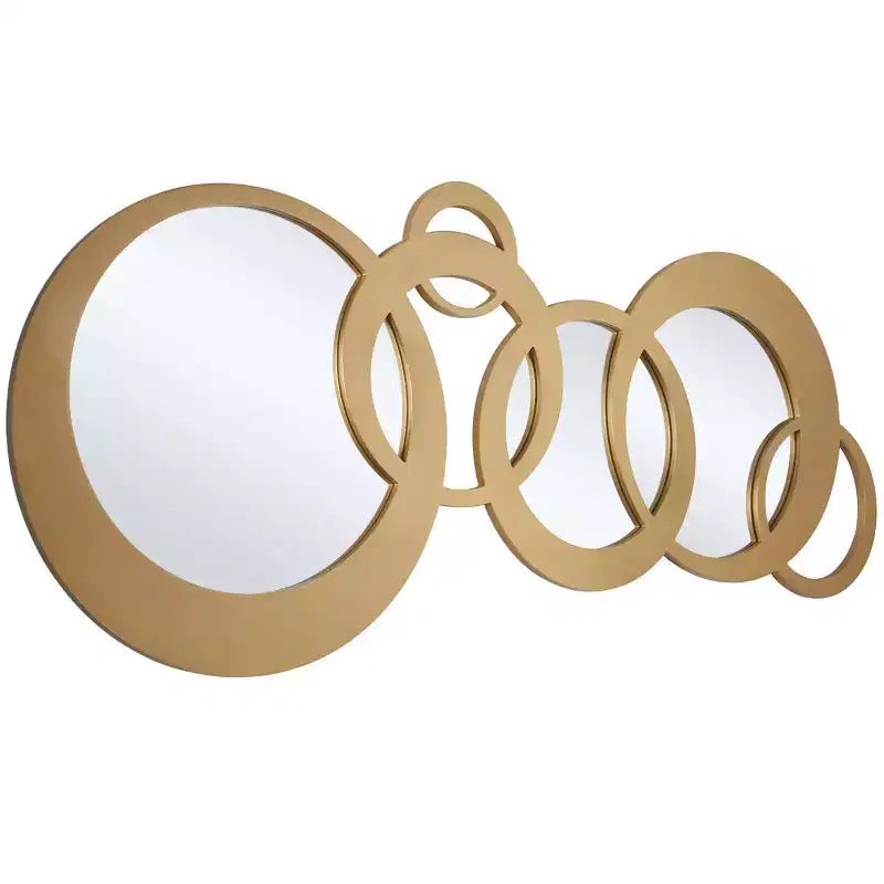 Specchio da parete in legno con cerchi geometrici 23"x56" oro - Olivia & May: Stile contemporaneo, nessun assemblaggio richiesto