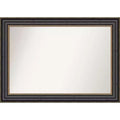 42" x 30" Non-Beveled Thomas Black Bronze Wall Mirror - Amanti Art: Modern Style, Polystyrene Frame, Includes Mount Hardware
