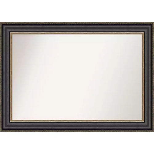 42" x 30" Non-Beveled Thomas Black Bronze Wall Mirror - Amanti Art: Modern Style, Polystyrene Frame, Includes Mount Hardware