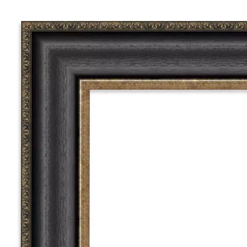 Specchio da parete Thomas nero bronzo non smussato 42" x 30" - Amanti Art: Stile moderno, cornice in polistirolo, hardware di montaggio incluso