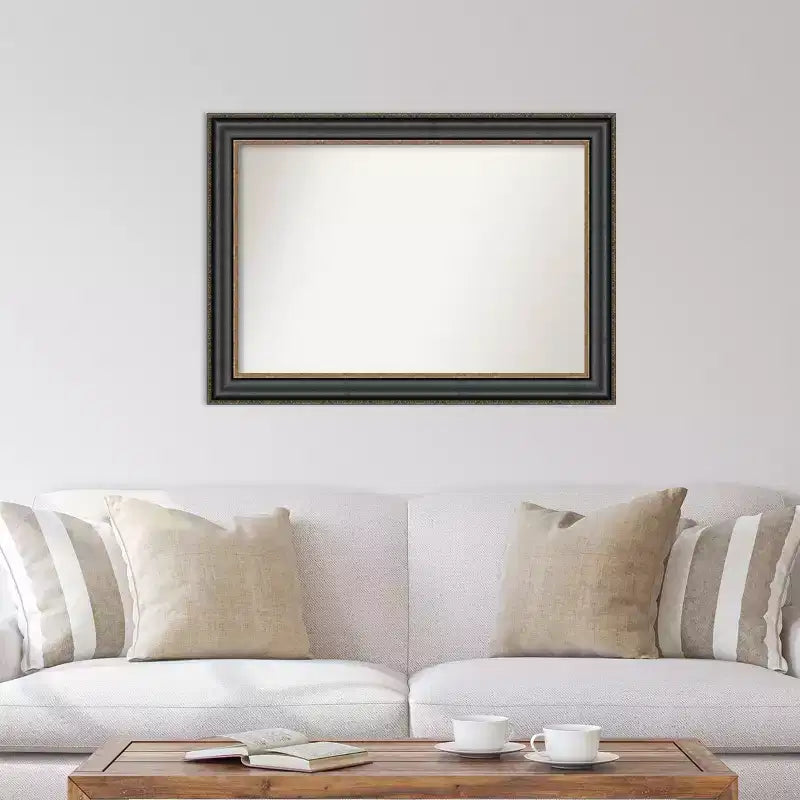 Specchio da parete Thomas nero bronzo non smussato 42" x 30" - Amanti Art: Stile moderno, cornice in polistirolo, hardware di montaggio incluso