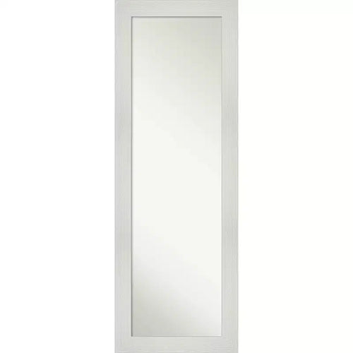 19" x 53" Non-Beveled Mosaic White Full Length Mirror - Amanti Art