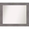34"x28" Non-Beveled Pinstripe Plank Gray Bathroom Wall Mirror - Amanti Art: Modern Rectangle, Wall Mount