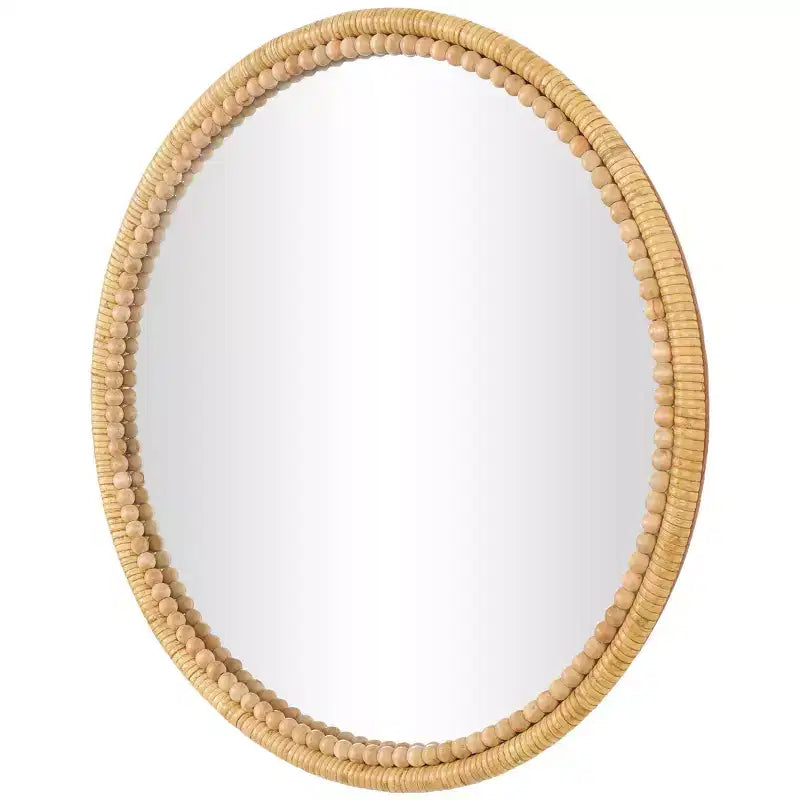 Specchio da parete avvolto in legno 24"x24" con cornice perlata marrone - Olivia & May