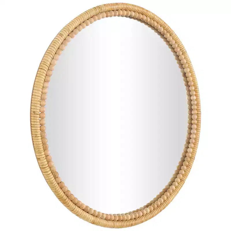 Specchio da parete avvolto in legno 24"x24" con cornice perlata marrone - Olivia & May