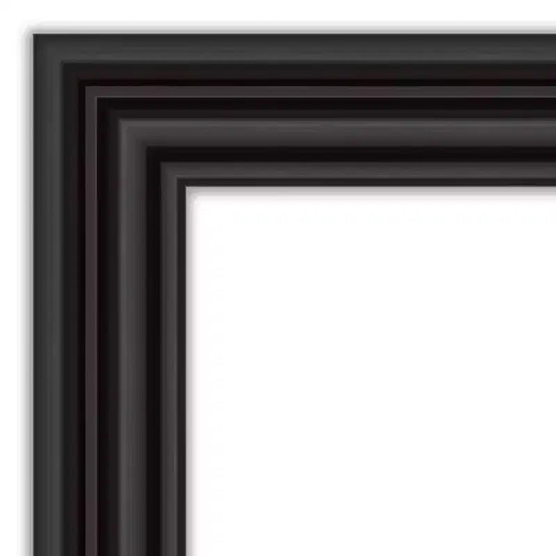 Amanti Art 42"x30" Specchio da Parete da Bagno Coloniale Non Smussato Nero: Stile Moderno, Cornice in Polistirene, Montaggio a Parete