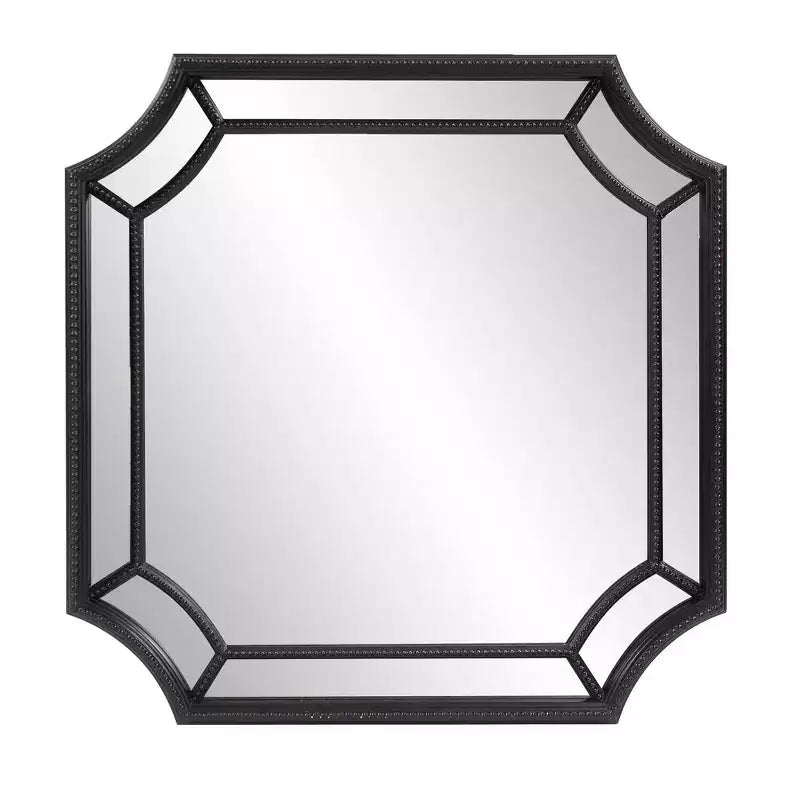 Howard Elliott 35.5"x35.5" Windsor Square Mirror Matte Black: Modern Style, Polyurethane Frame, No Assembly Required