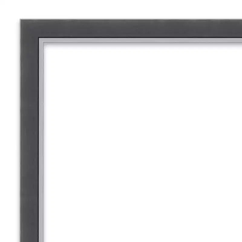 Specchio da parete rettangolare incorniciato nero/argento, singolo, a parete