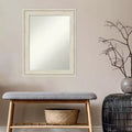 Specchio da parete rettangolare crema e grigio, con cornice, 1 persona