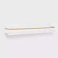 Kids' Wall Shelf White with Gold - Pillowfort™: Floating Decorative MDF Wall Organizer, 24" Wide