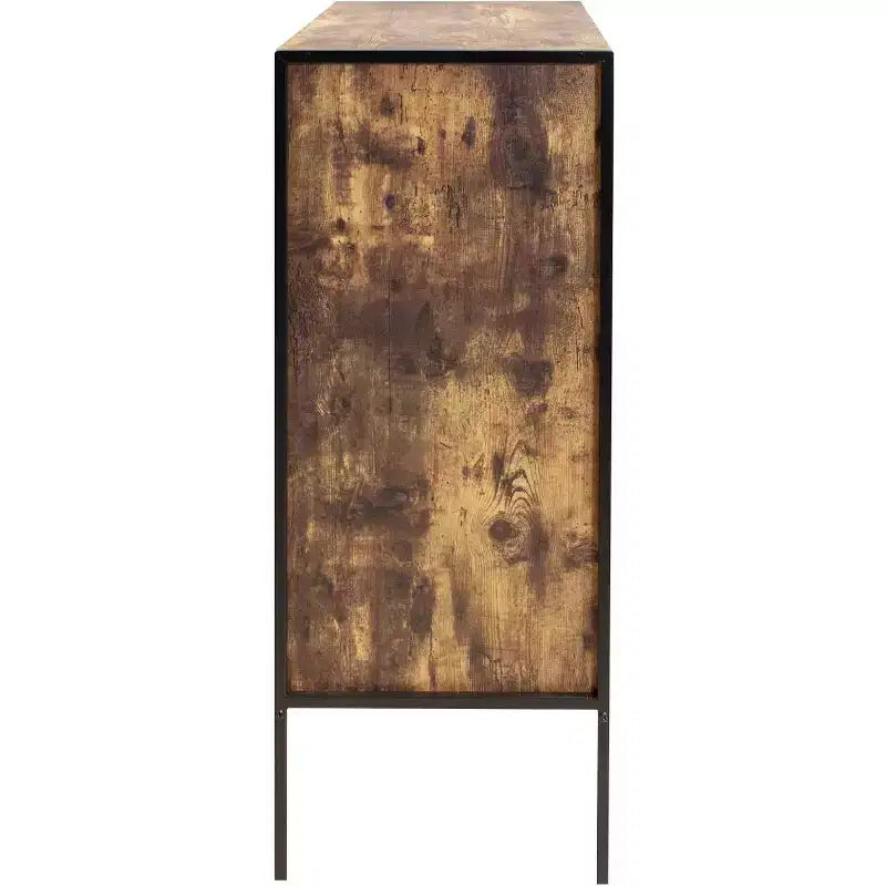 Cassettiera a 4 cassetti per camera da letto, cassettiera industriale verticale con struttura in acciaio, cassettiera retrò in legno per soggiorno, appartamento, corridoio