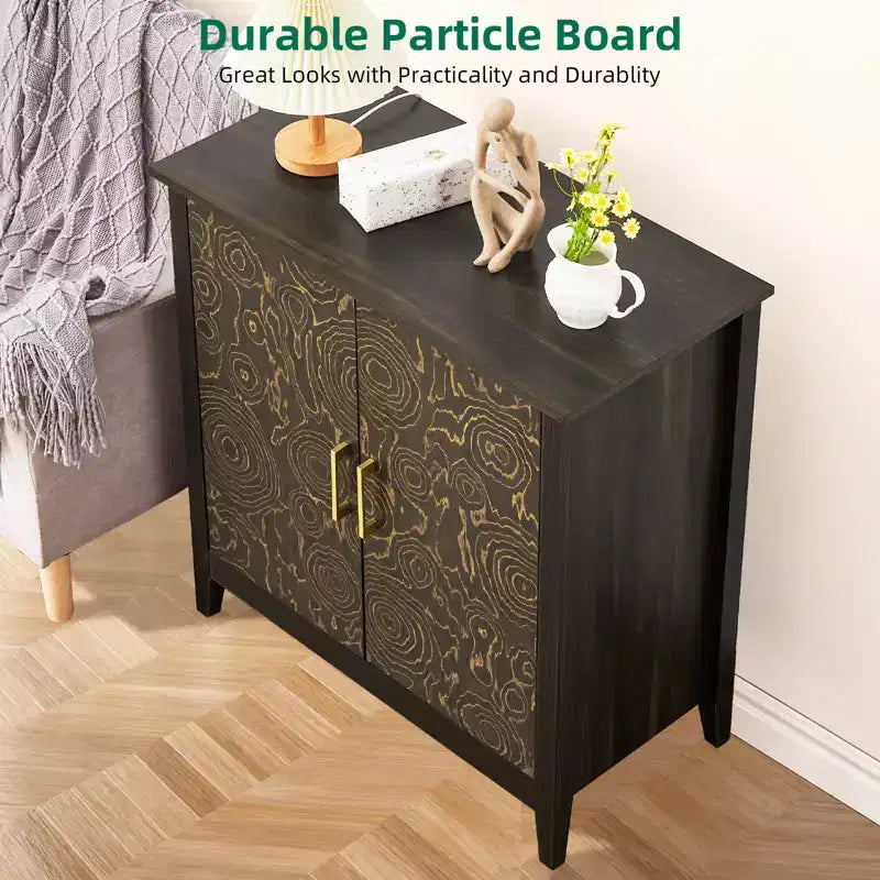 Mobiletto decorativo a 2 ante con scaffale regolabile per soggiorno e camera da letto,
