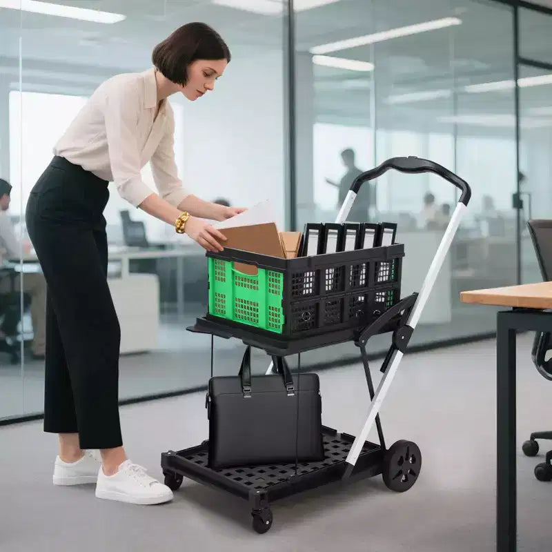 Carrello, carrello della spesa pieghevole, scatola di immagazzinaggio staccabile, carrello di stoccaggio mobile multiuso, adatto per casa, cucina, supermercato