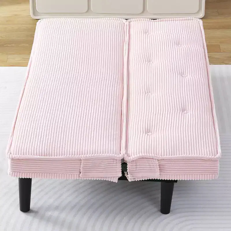 MAYEERTY Divano Letto Moderno in Velluto a Coste Flessibile per Soggiorno Camera da Letto Rosa