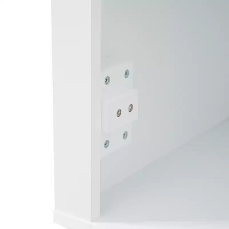 Mobiletto contenitore da bagno autoportante con cassetto, ripiani regolabili e fissi, ante a chiusura ammortizzata, bianco - ModernLuxe