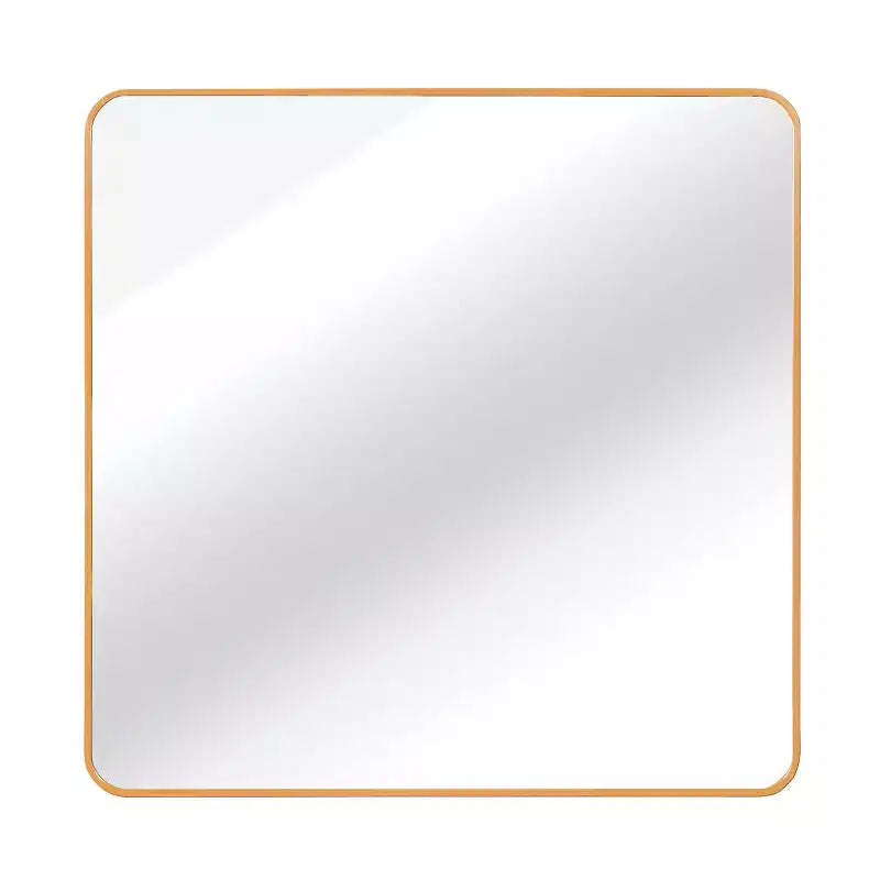 Specchio quadrato da parete con cornice in alluminio nero da 36 pollici per bagno