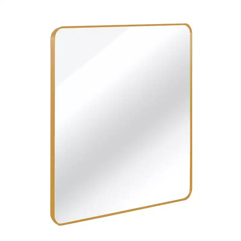 Specchio quadrato da parete con cornice in alluminio nero da 36 pollici per bagno