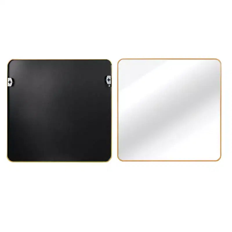 Specchio quadrato da parete con cornice in alluminio nero da 36 pollici per bagno