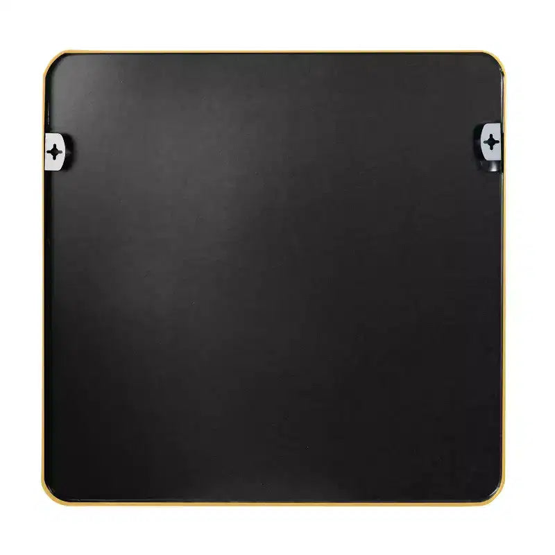 Specchio quadrato da parete con cornice in alluminio nero da 36 pollici per bagno