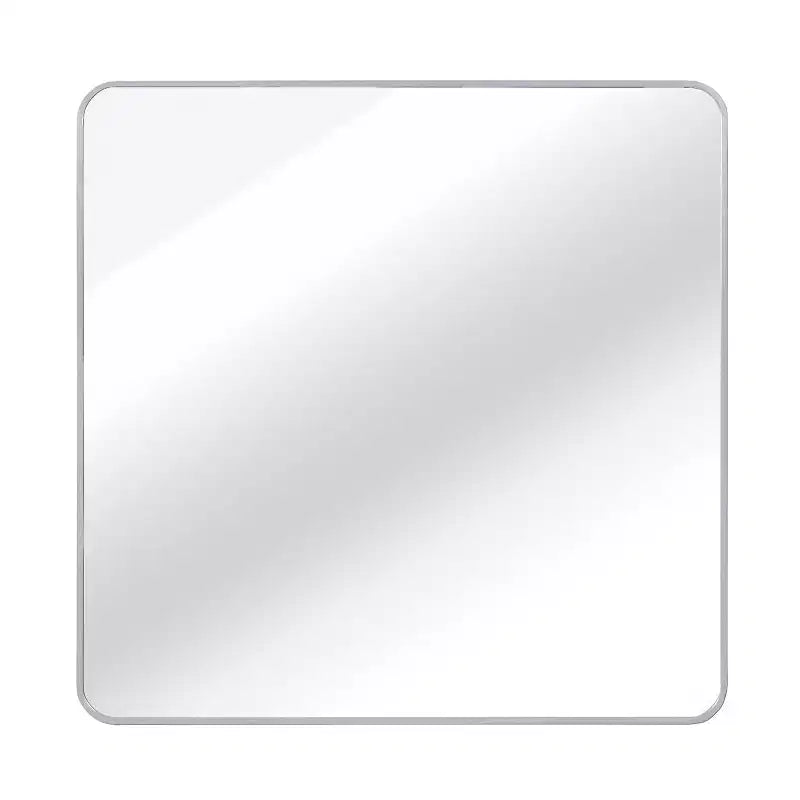 Specchio quadrato da parete con cornice in alluminio nero da 36 pollici per bagno