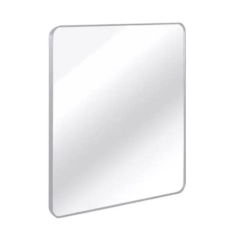Specchio quadrato da parete con cornice in alluminio nero da 36 pollici per bagno