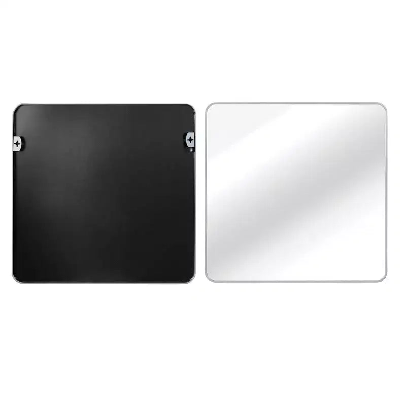 Specchio quadrato da parete con cornice in alluminio nero da 36 pollici per bagno