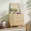 3 Drawer Dressers, Modern Fluted Closet Dressers Chest of Drawers, for Bedroom Living Room, Hallway,