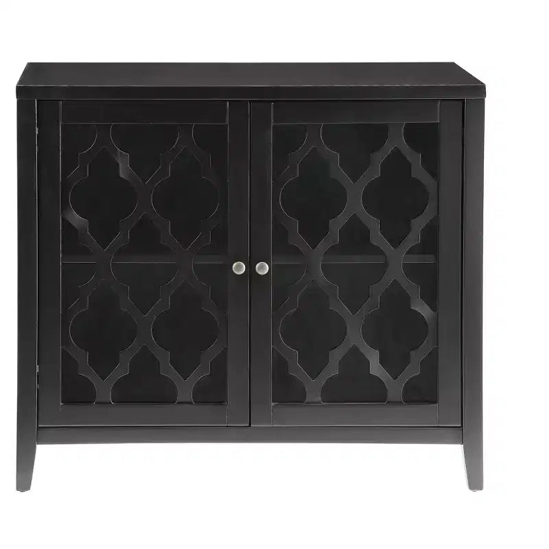 GDFStudio Mobile Consolle Moderno Wiers in Legno con Ante in Vetro