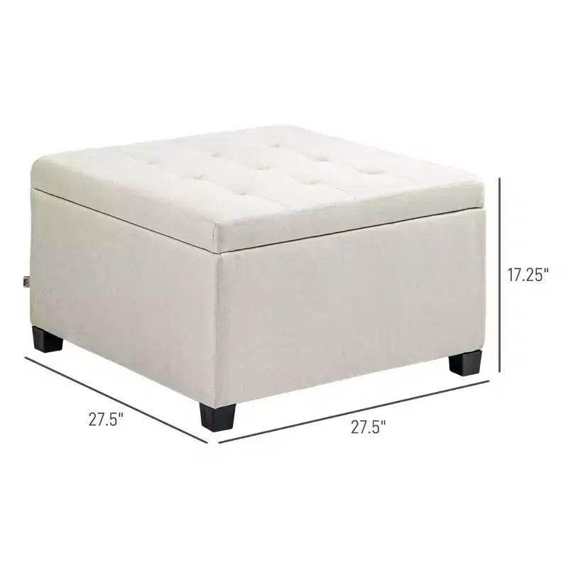 Panca Contenitore Rotonda con Pouf, Pouf Imbottito con Bottoni e Coperchio Sollevabile per Soggiorno, Ingresso e Camera da Letta