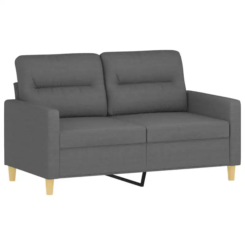 Divano a 2 posti in tessuto grigio scuro (100% poliestere), metallo, textilene